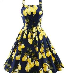 Rockabilly pin up lemon dress